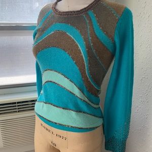 Gorgeous VINTAGE JANE DOE sweater with sequins and graphic design